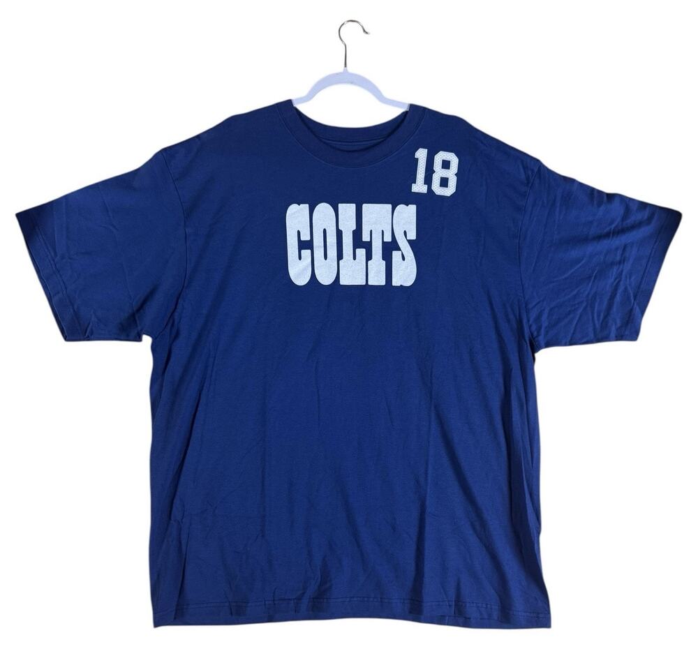 Indianapolis Colts Reebok Football Shirt Mens 2XL Blue Peyton Manning 18 NFL Y2K